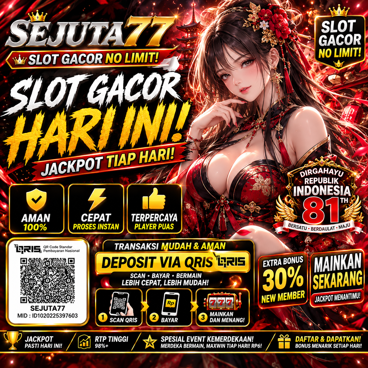 SEJUTA77: Andalan Link Slot Gacor Hari Ini Jagoan Akses Situs Deposit 5000